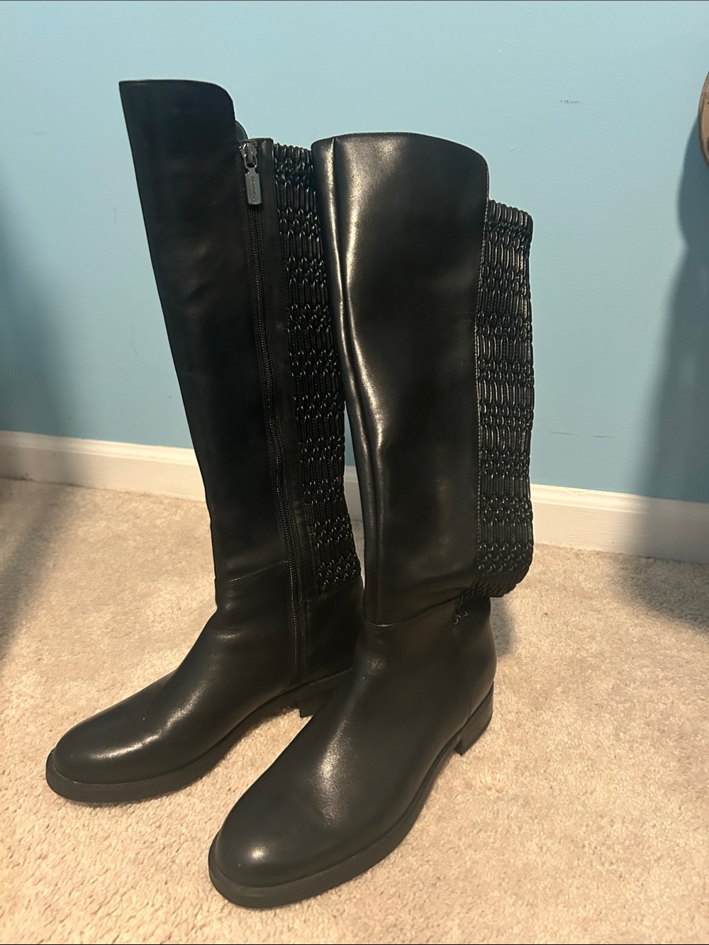 Blondo Black Over-the-Knee Boots with Elastic Back Panel